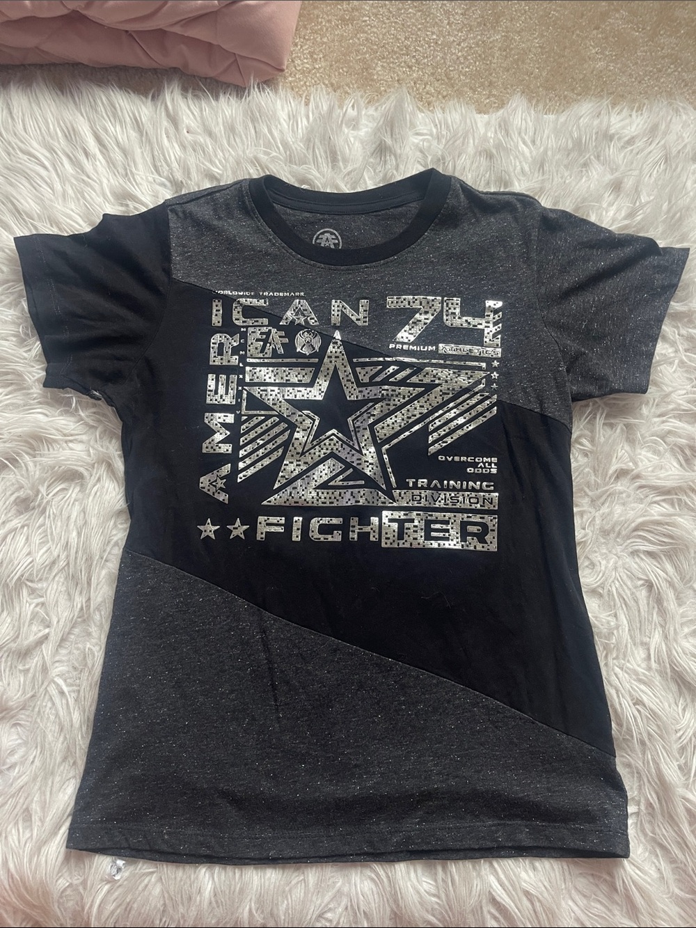 American Fighter Black & Dark Gray Graphic Star Tee